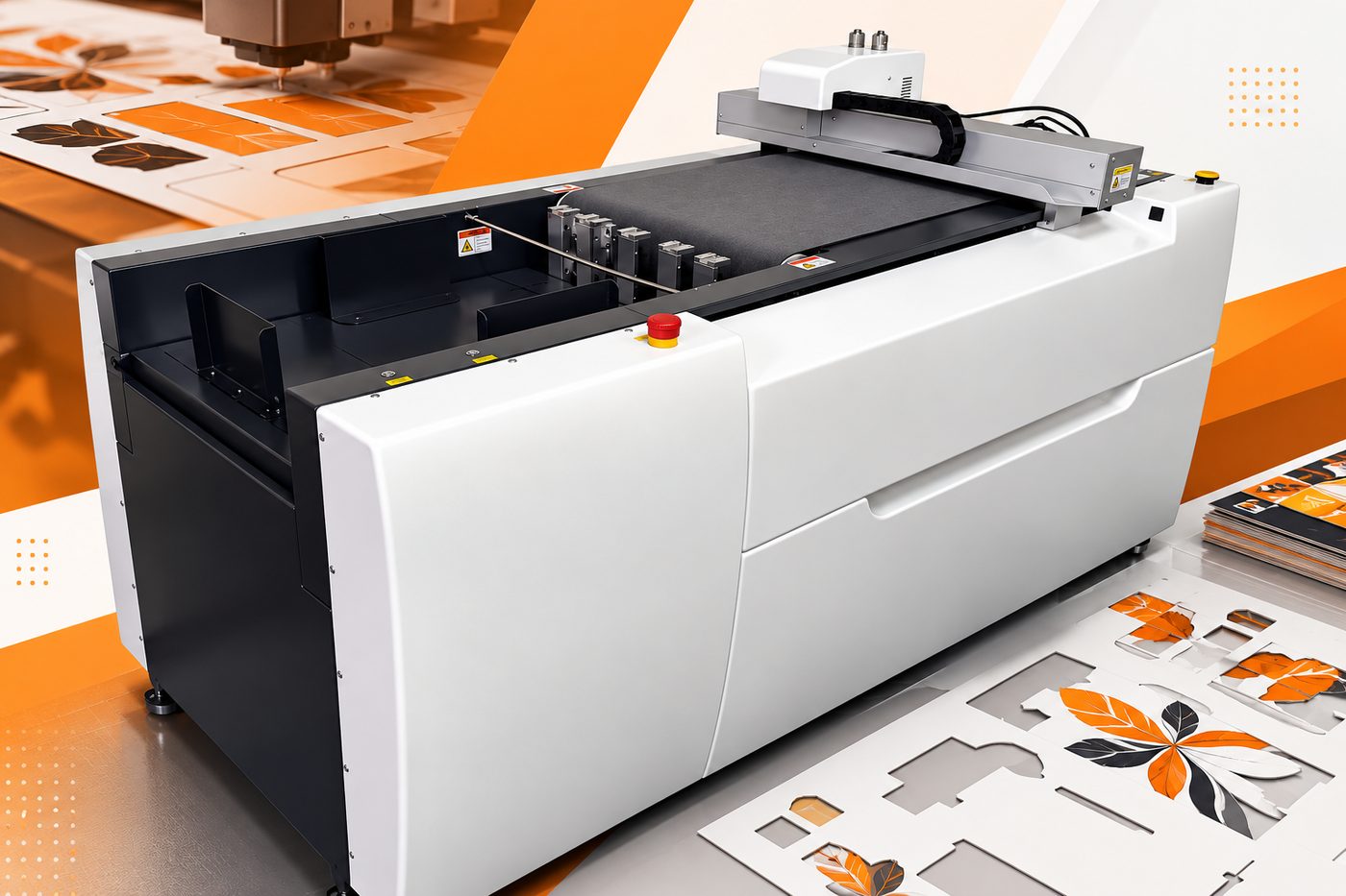 Our flatbed digital die cutter with die-cut printed work
